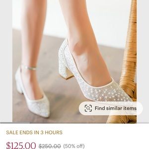 Pearl Diamond Wedding Pumps size 40 size 9.5